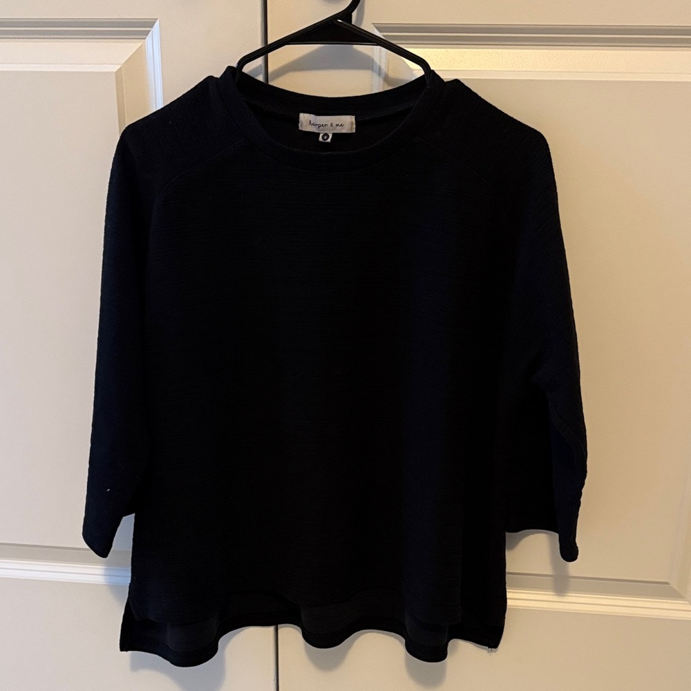 Harper Black Textured Top